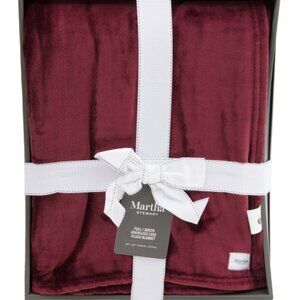 NWT Martha Stewart Boxed Fleece Blanket King Size Wine
